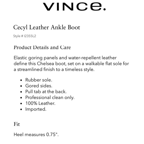 VINCE CECYL BLACK LEATHER PULL ON ANKLE CLASSIC CHELSEA BOOTS - Picture 3 of 15